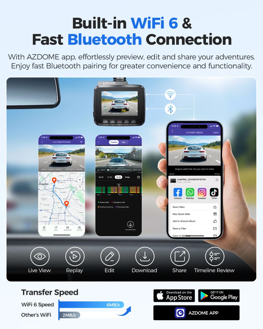 كاميرا لوحة قيادة AZDOME GS63H بدقة 4K مع نظام تحديد المواقع المدمج وواي فاي، شاشة Starvis 2.4 بوصة، رؤية ليلية WDR، مسجل فيديو للسيارة مع مراقبة وقوف السيارات - 3