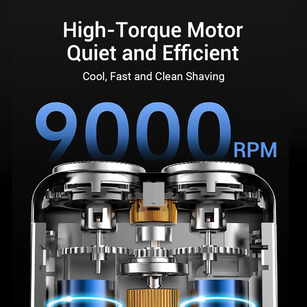 ماكينة حلاقة كهربائية ذكية مقاومة للماء للسفر ماكينة حلاقة صغيرة مزدوجة الشفرة ماكينة حلاقة للرجال ماكينة تشذيب اللحية المحمولة قابلة لإعادة الشحن - 4