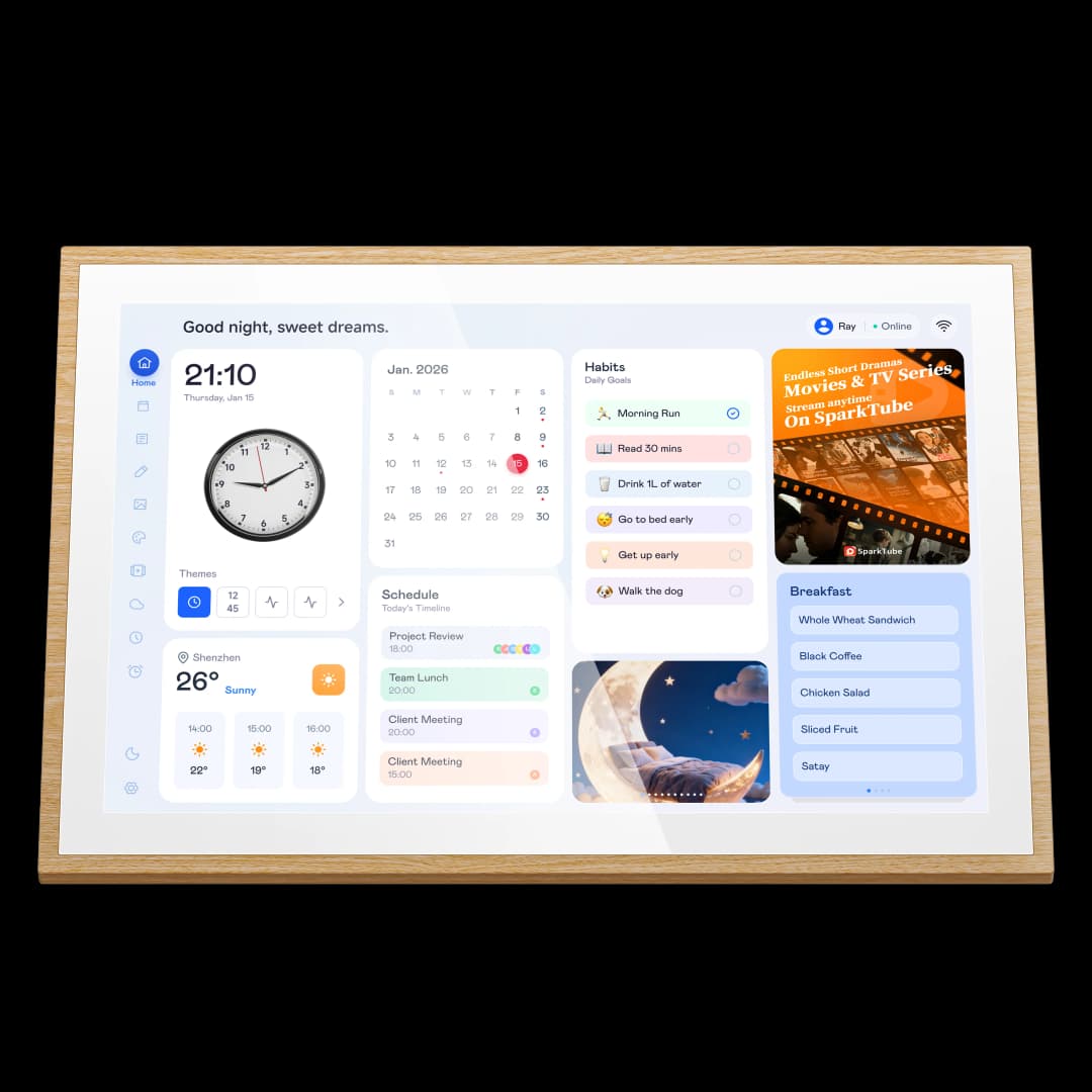 تقويم إلكتروني ذكي Blackview NEST 10 بشاشة لمس 10.1 بوصة HD+ IPS، 2 جيجا رام 32 جيجا روم، مناسب للعائلة