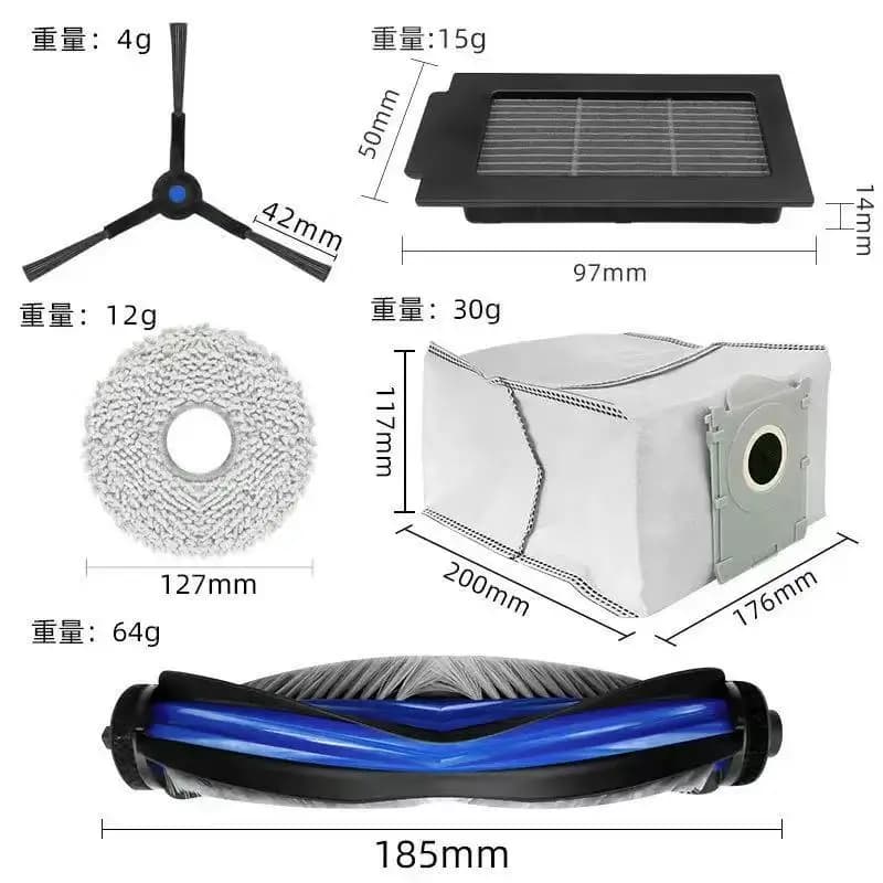 ECOVACS T50 PRO OMNI / T50 OMNI Robot Vacuum Replacement Part Accessory Main Side Brush Hepa Filter Mop Dust Bag - 2