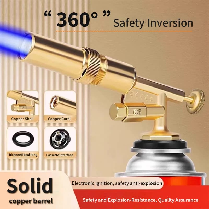Welding Gas Burner Flame Gun Flame Gas Torch Blowtorch Cooking Outdoor Soldering Butane AutoIgnition gas-Burner Lighter Heating - 5