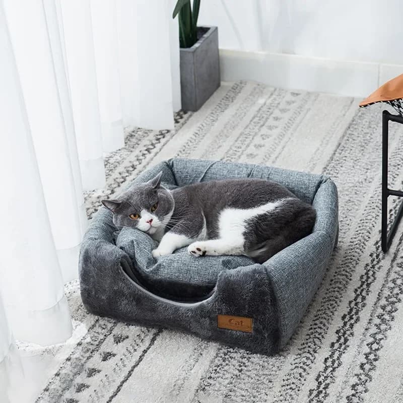 New Triangle Cat Nest Closed Cat House Pet Nest Warm and Thickened Deep Sleep Dog Nest Pet Supplies Closed Cat bed cat tents - 3