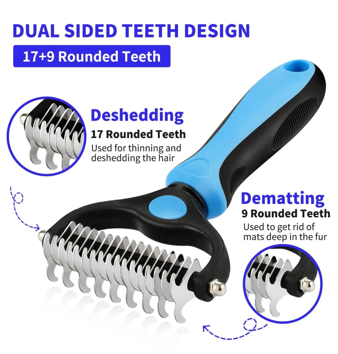 Professional Pet Deshedding Brush Dog Hair Remover Pet Fur Knot Cutter Puppy Cat Comb Brushes Dogs Grooming Shedding Supplies - 2