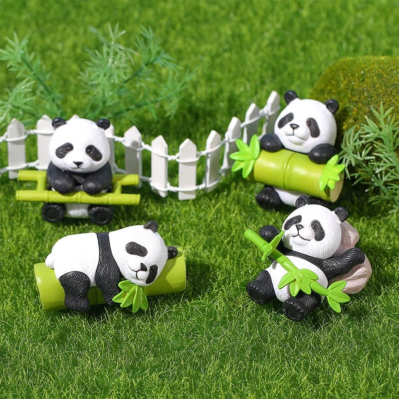 Creative Kawaii Mini Resin Panda Series Figurine Miniature Bonsai Doll House Decoration Accessories For Children Gift Toys - 3