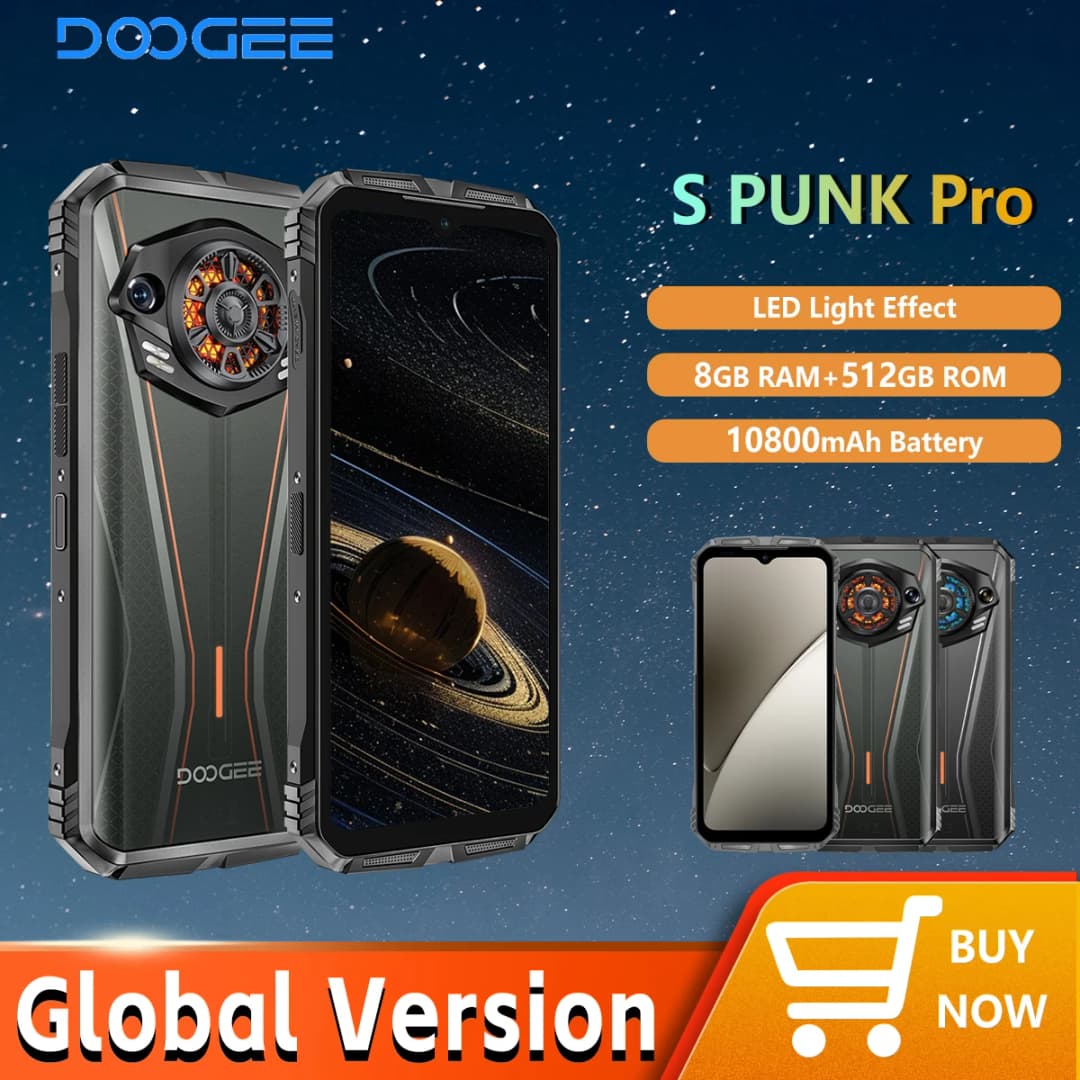 هاتف DOOGEE SPUNK PRO الذكي 6.6 بوصة FHD+ 90 هرتز أندرويد 14 ذاكرة وصول عشوائي 20 جيجابايت + 12 جيجابايت ذاكرة قراءة فقط 512 جيجابايت بطارية 10800 مللي أمبير في الساعة شحن سريع 33 واط كاميرا 50 ميجابكسل ذكاء اصطناعي 128 ديسيبل