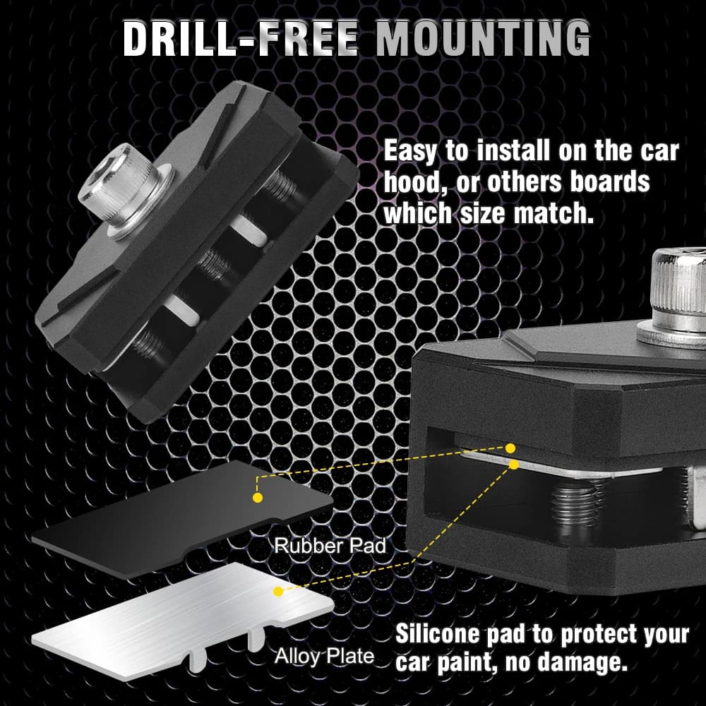 مجموعة لوحة تحرير حامل تثبيت سريع عالمية حامل تثبيت إضاءة عمل غطاء المحرك لبيك أب SUV سيارات للطرق الوعرة 4X4 4WD - 4
