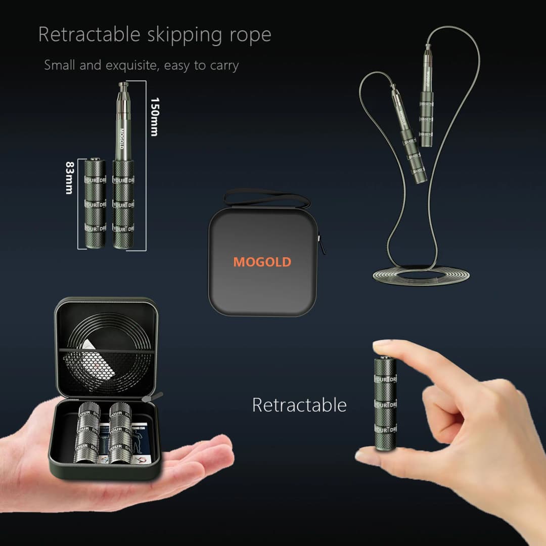 حبل قفز تلسكوبي عالي الجودة لتمارين كروسفيت والملاكمة - مناسب للبالغين والأطفال - 3