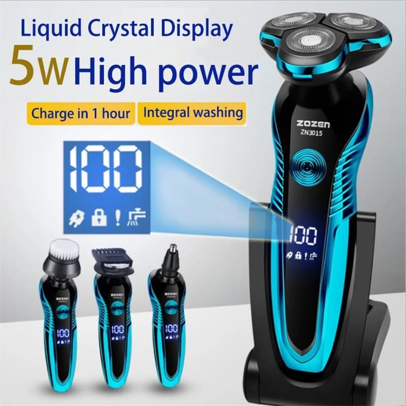 ZOZEN Electric Shaver Washable Rechargeable Electric Razor Shaving Machine for Men Body Hair Beard Trimmer Wet-Dry Use Washable - 2