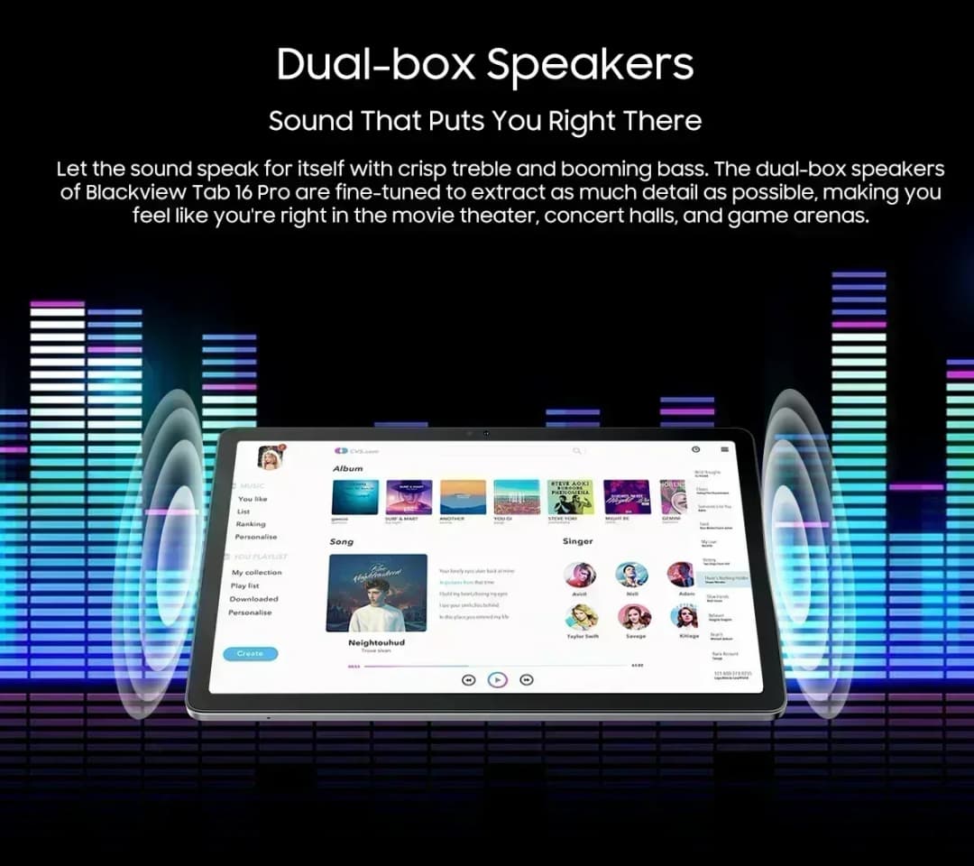 جهاز لوحي بلاكفيو تاب 16 برو 8 جيجابايت + 256 جيجابايت 11 بوصة شاشة FHD+ بطارية 7700 مللي أمبير أندرويد 14 وايدفاين L1 يونيسوك T616 - 4