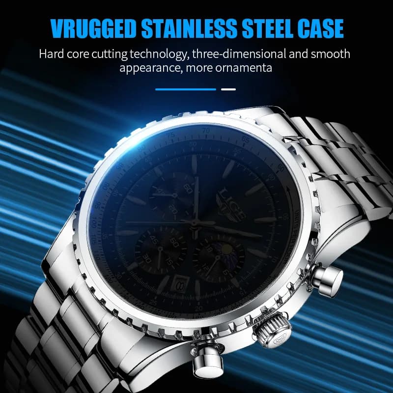 2026 LIGE Top Brand Luxury New Men Watch Quartz Man Watches Waterproof Luminous Watch for Men Date Chronograph Sport Wristwatch - 6