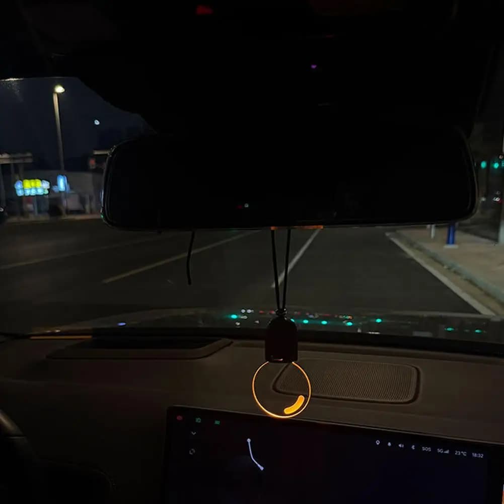 Car Rearview Mirror Pendant Decor Flat Acrylic Retro Light Bulb Atmosphere Ambient Light Interior Decoration for Car - 4