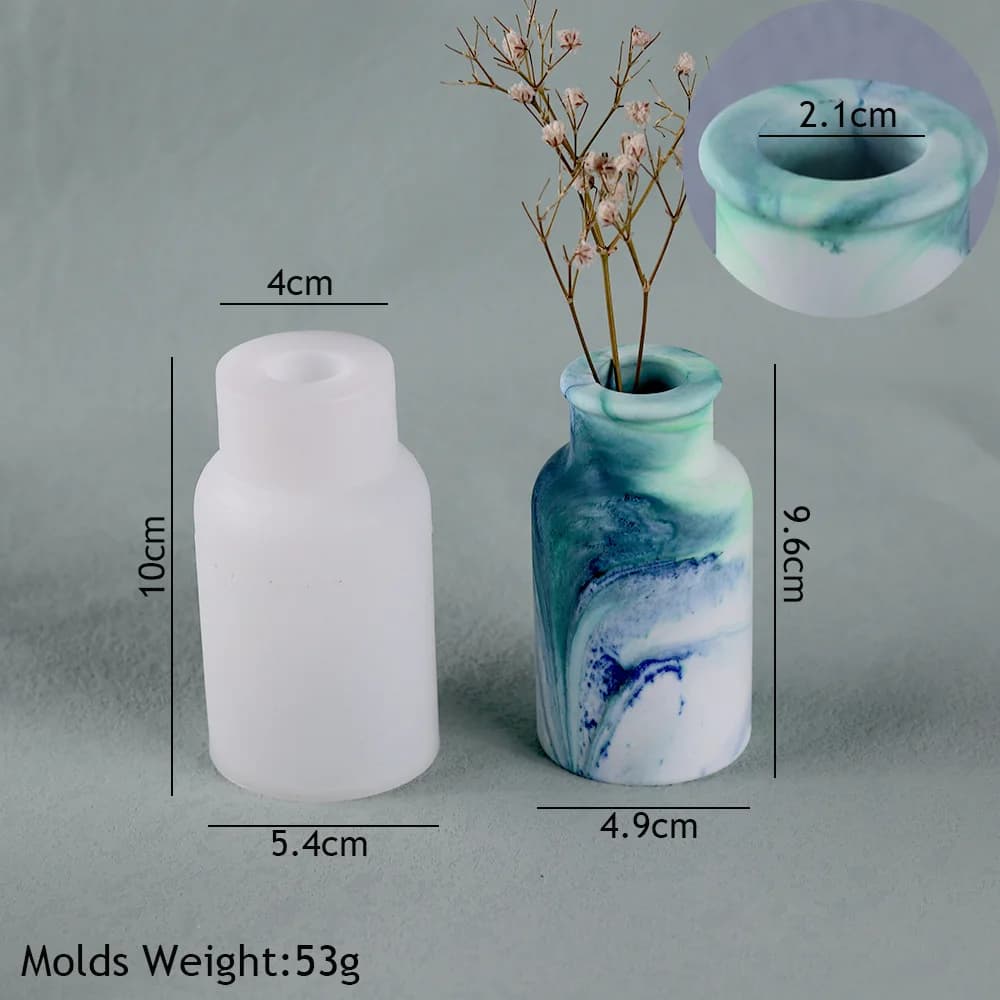 Circular Stripe Vase Silicone Mold DIY Cylindrical Stereoscopic Vase Ornaments Vase Dropping Mold Home Decoration Gardening - 6