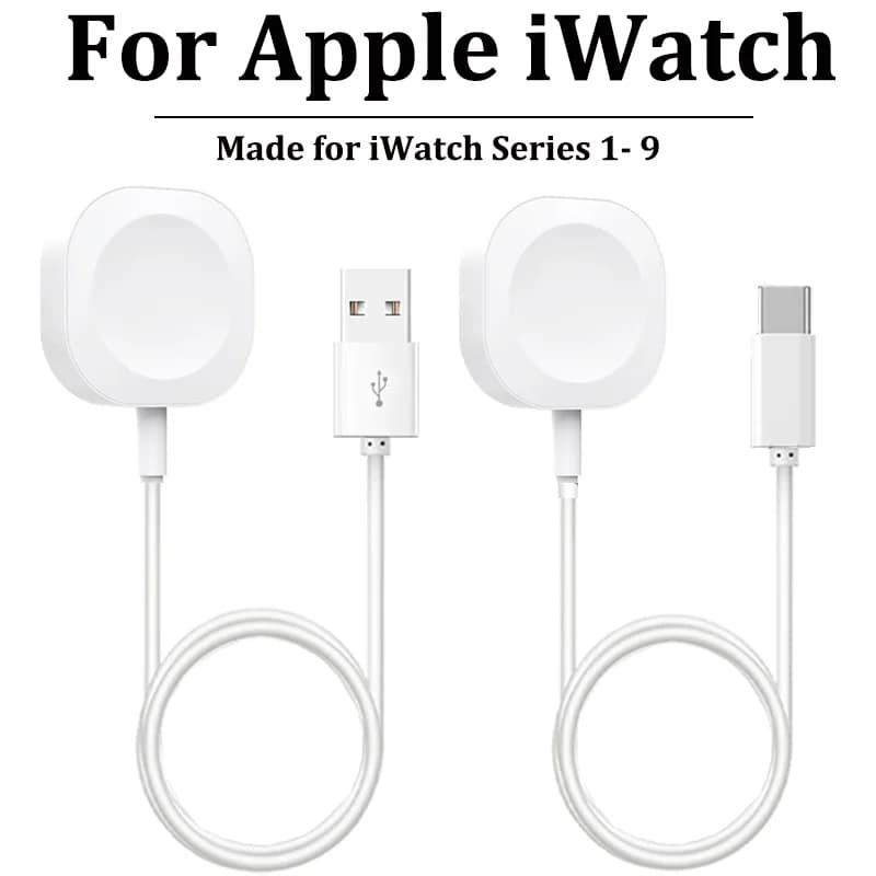 شاحن لاسلكي مغناطيسي جديد لساعة أبل سلسلة 9 و8 و7 و6 و5 و4 وSE، كابل شحن سريع من نوع USB-C متوافق مع iWatch سلسلة 6 و3 و5 و3 و2 و1