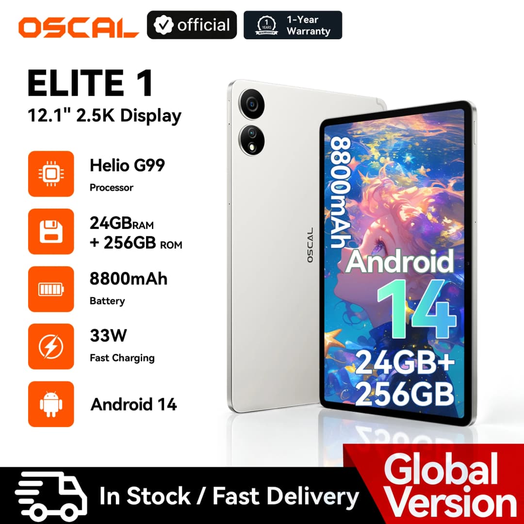 بلاكفيو أوسكال إليت 1 تابلت أندرويد 14، شاشة 12.1 بوصة 2.5K معالج MTK Helio G99، 24 جيجابايت رام 256 جيجابايت ذاكرة، بطارية 8800 مللي أمبير، شحن 33 واط