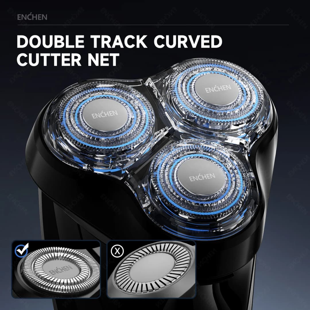 رأس شفرة حلاقة بديل ENCHEN BR-3 BlackStone 3 الأصلي 3D عائم مقاوم للماء للاستخدام التنظيفي للرجال - 5