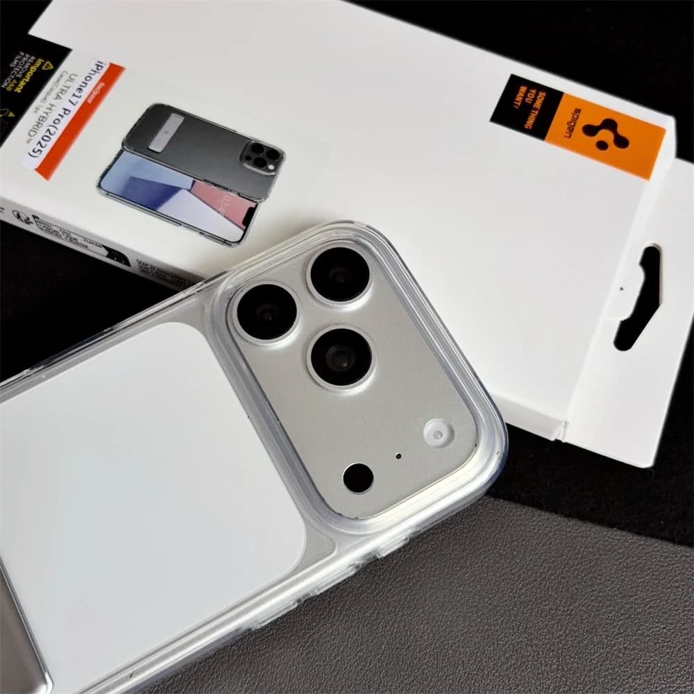 Spigen Ultra Hybrid Bracket Transparent Phone Case For iPhone 17 Pro Max 18 16 15 14 13 12 Kickstand Shockproof Clear Back Cover - 4