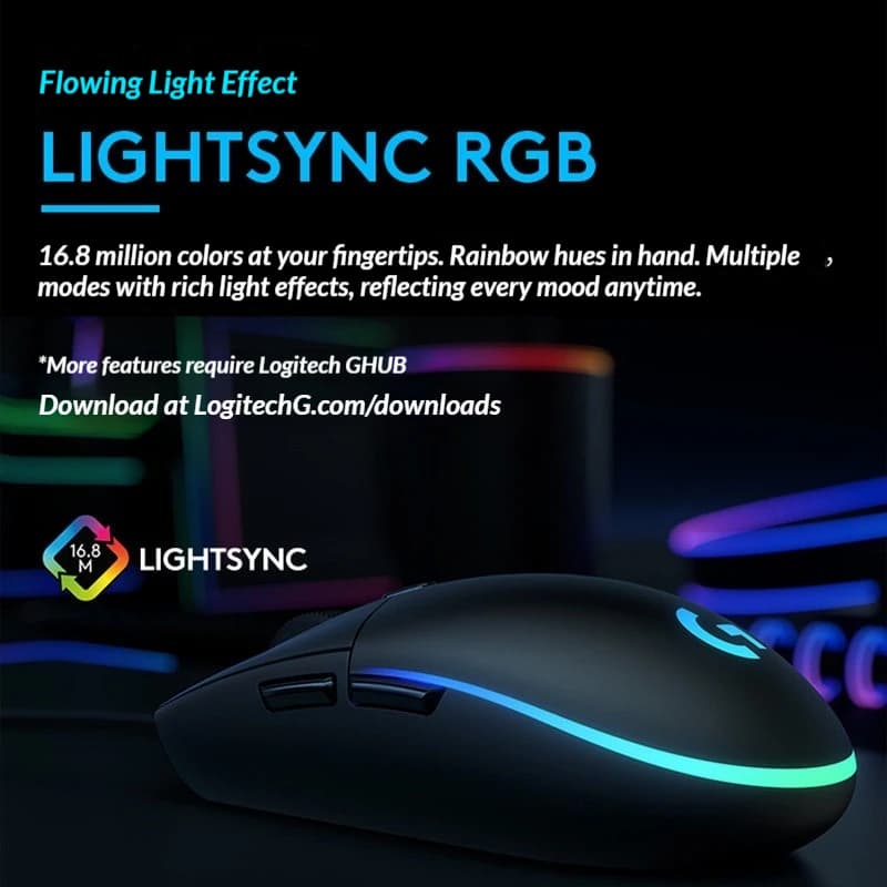 فأرة ألعاب Logitech G102 الجيل الثاني، لألعاب الكمبيوتر والمكتب، أصلية - 3