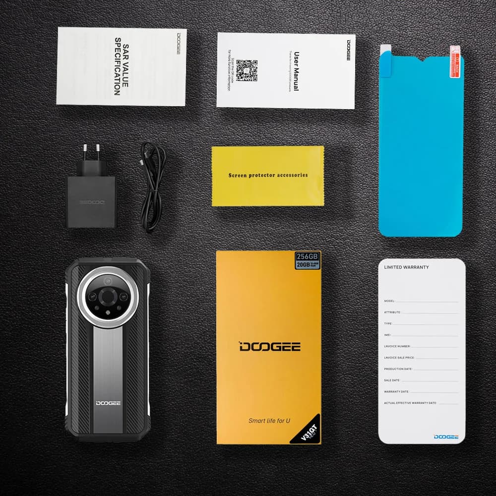 هاتف DOOGEE V31GT المتين 6.58 بوصة FHD شاشة 120 هرتز 5G تصوير حراري Dimensity 1080 12 جيجا رام + 256 جيجا روم 10800 مللي أمبير - 6