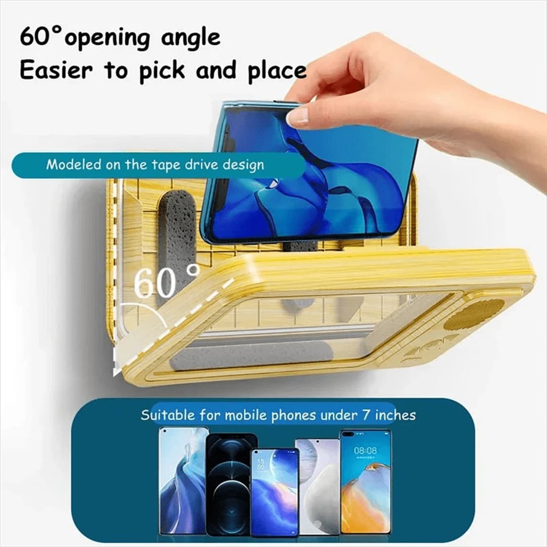 حامل هاتف للاستحمام مع سماعة بلوتوث مقاوم للماء IPX4 مقاوم للضباب شاشة تعمل باللمس حامل هاتف للحائط للحمام - 5