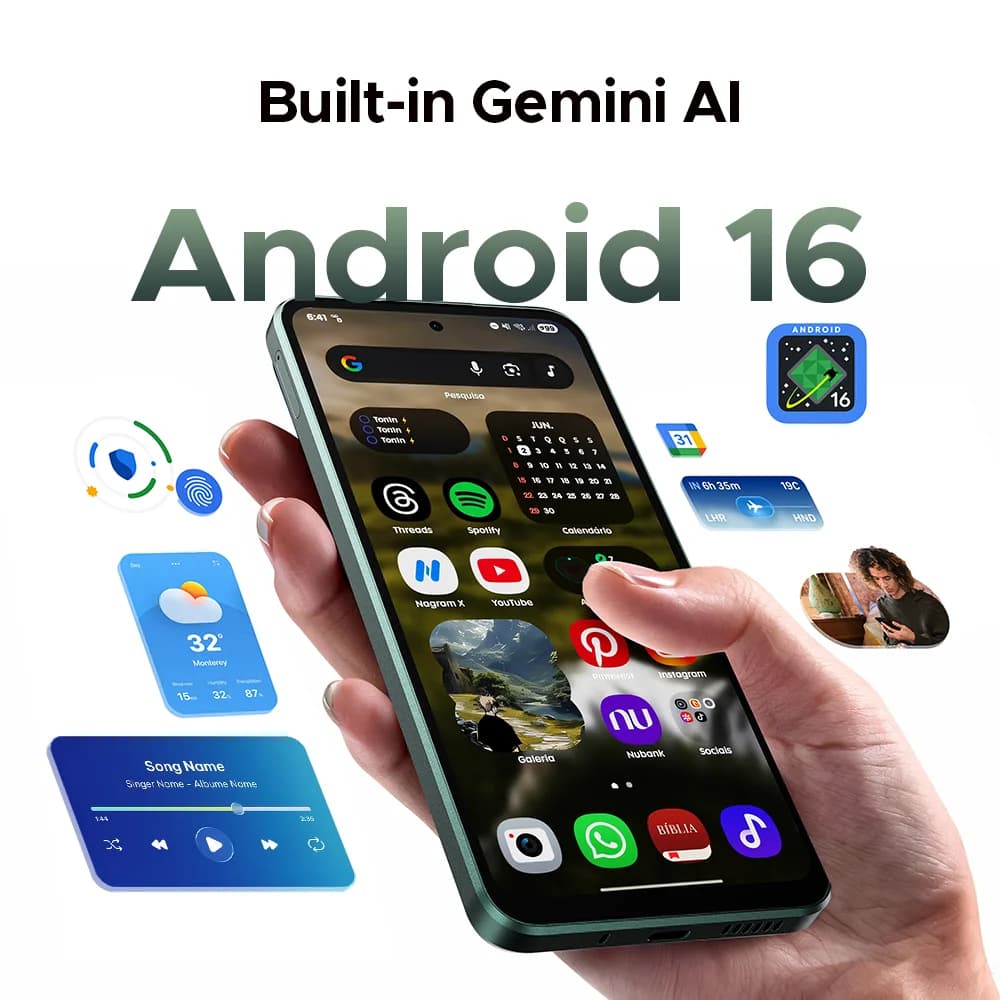 هاتف دوغي B10 لأول مرة عالمياً مع ذكاء اصطناعي Gemini، أندرويد 16، بطارية 7600mAh، 6GB 256GB، شاشة 6.6 بوصة، كاميرا 64MP AI - 4