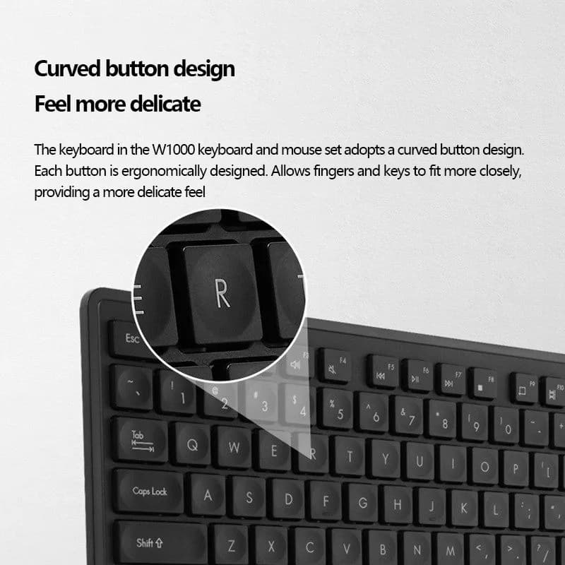 ASUS W1000 Wireless Keyboard Set Lightweight Unisex Office Home Ergonomic Keyboard - 4