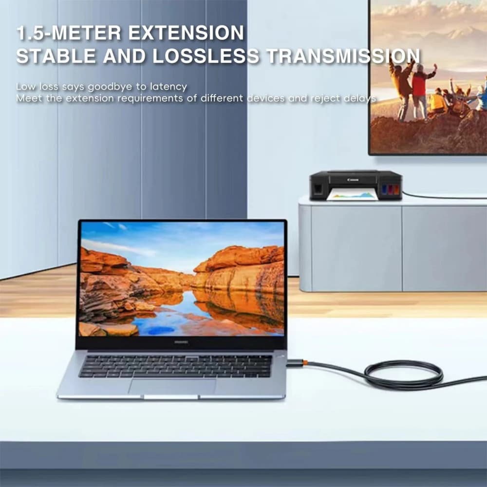 كابل تمديد USB 2.0 من ذكر إلى أنثى عالي السرعة لأجهزة الكمبيوتر المحمول ووصلات USB - 2