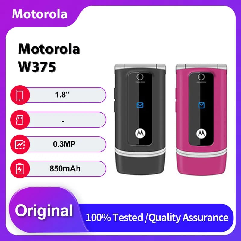 Original Unlocked Motorola W375 850mAh 2G GSM 900 / 1800 / 1900 Mobile Phone