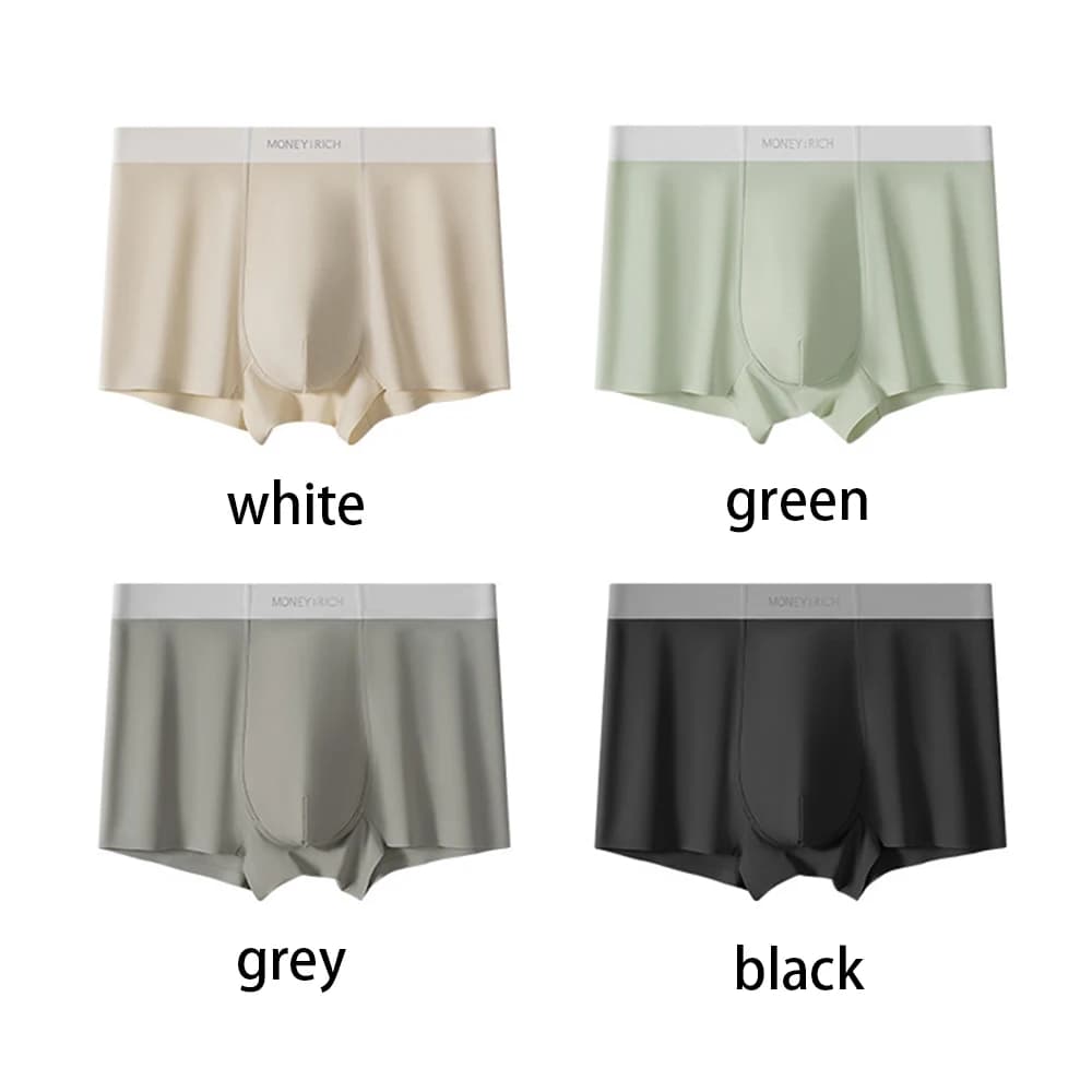 Men's 4-Pack Moisture-Wicking Quick-Drying Seamless Antibacterial Boxer Briefs High Elasticity Non-Slip Sports Underwear - 6