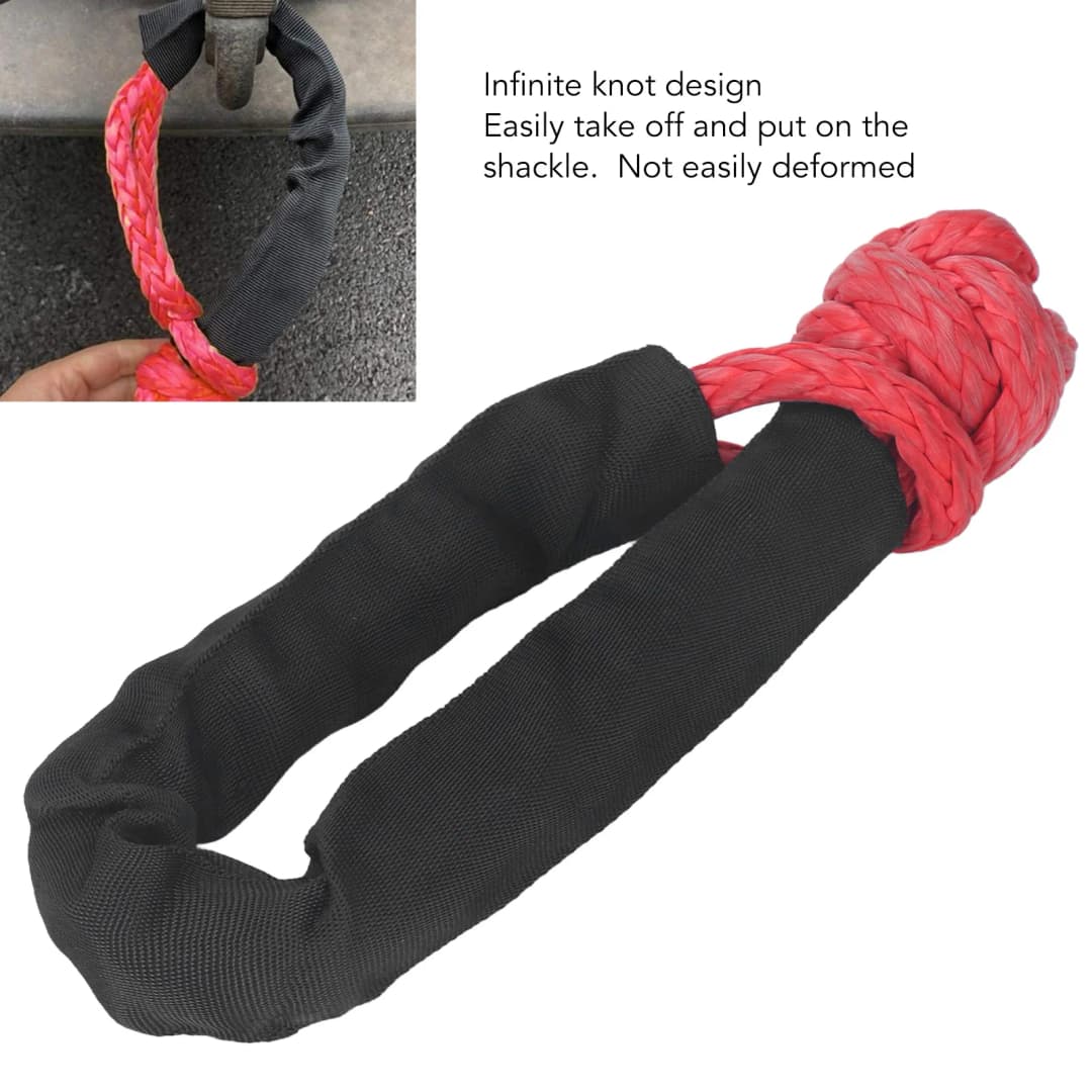 قطعة واحدة قفل سحب ناعم 20 مم 41000 رطل قوة كسر حبل استرداد مع غطاء واقي لشاحنة سيارة دفع رباعي مركبة طرق وعرة - 2