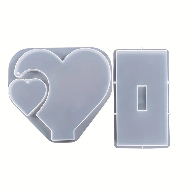 1 set of DIY heart-shaped photo display resin silicone casting mold, suitable for home wedding decorations and graduation souven - 2