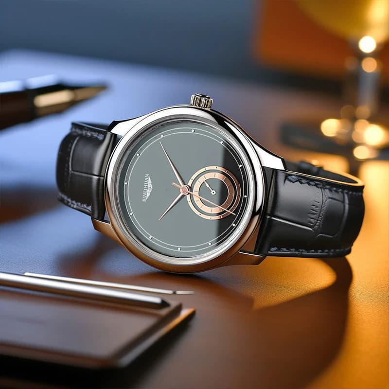 ساعات كوارتز تناظرية جلد أسود موضة رجالية هدية يومية لعيد الحب هدية تخرج للمدرسة - 5