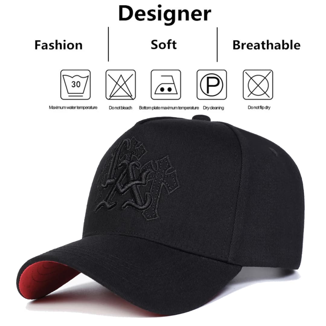Unisex LA Letter Cross Embroidery Baseball Caps Spring and Autumn Outdoor Adjustable Casual Hats Sunscreen Hat Sports Cap - 6