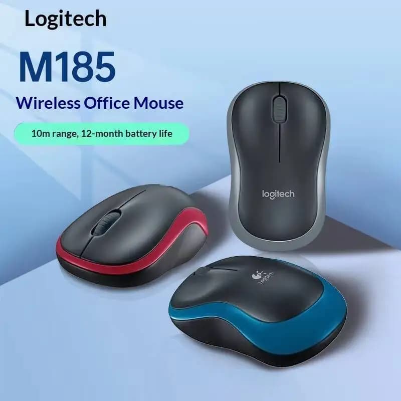 Logitech M185 Handy-Size Mouse 3 Buttons Quiet Scrolling 1 AA Battery 10m Range Home Office Travel Computer Accessory - 2