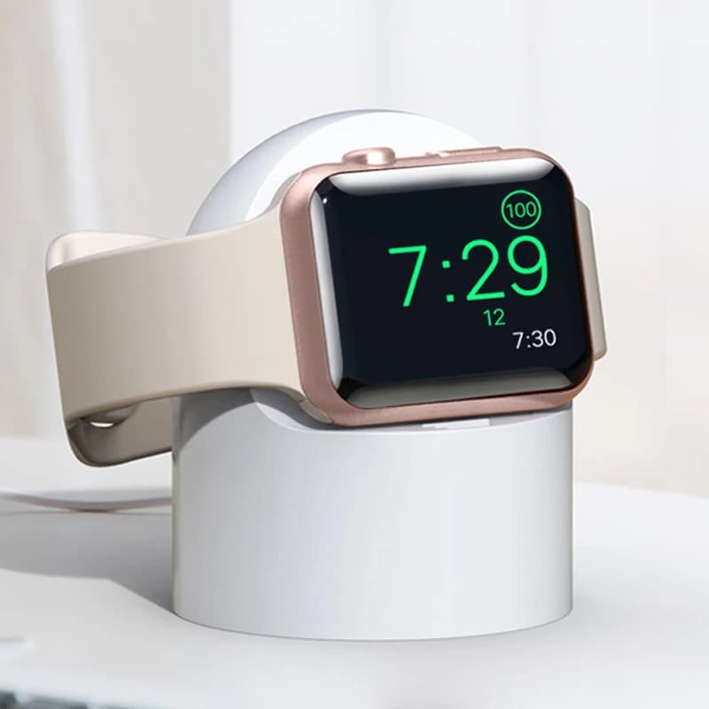 Charger Stand For Apple Watch Series Ultra/8/SE2/7/6/SE/4/3 49mm/45mm/44mm/42mm/41mm/40mm/38mm Durable Silicone Nightstand Mode - 4
