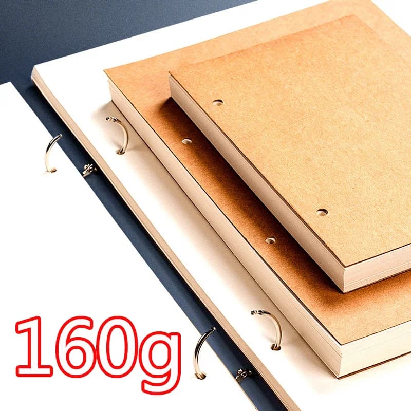 كراسة رسم احترافية A4/A5/16K/32K/8K، ورق سميك فضفاض، دفتر رسم، لوازم مدرسية، قلم رصاص، قرطاسية - 4