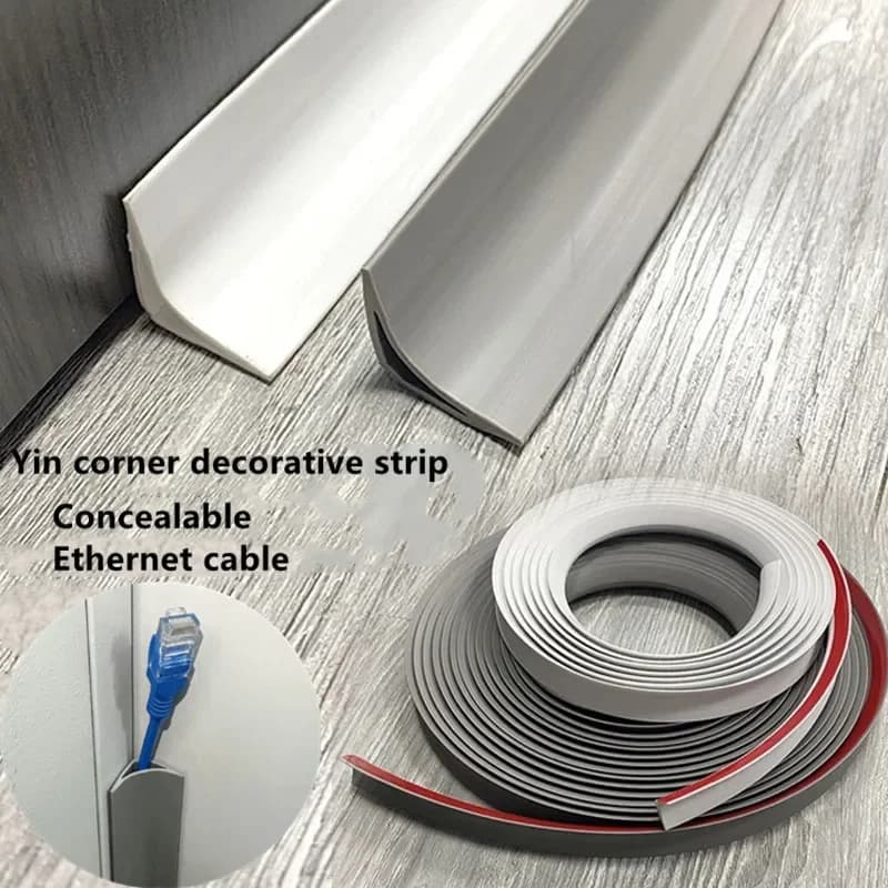 1roll Self-Adhesive Wall Inner Corner Trim Corner Molding Line Tape Skirting Line Ceiling Caulk Internal Strip Edge Strips Tape - 3