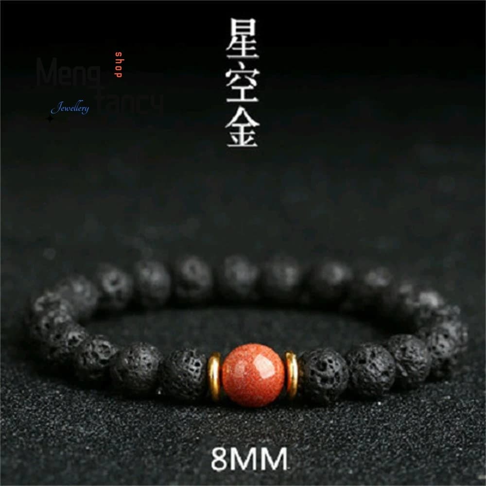 Galaxy Volcanic Stone Bracelet - Natural Lava Rock Beads Unisex Jewelry for Men Women, Couple Best Friend Handmade Boho Gift - 2