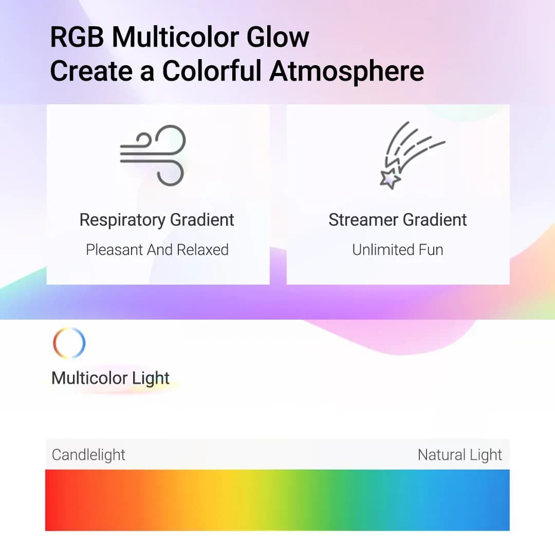 مصباح طاولة جوي قابل لإعادة الشحن من Yeelight، RGB، لديكور سطح المكتب وألعاب الفيديو والحاسوب، حماية للعين، وضع مزدوج - 4