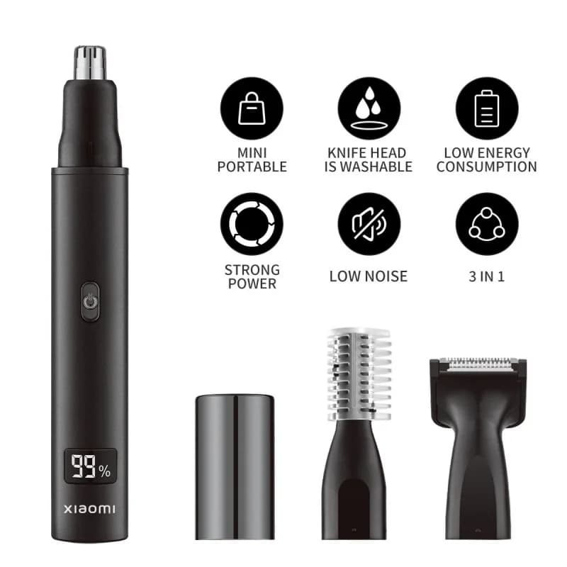 NEW! Xiaomi 3 in 1 Electric Nose Ear Hair Trimmer for Men Painless Rechargeable Sideburns Eyebrows Beard Hair Clipper Shaver - 5