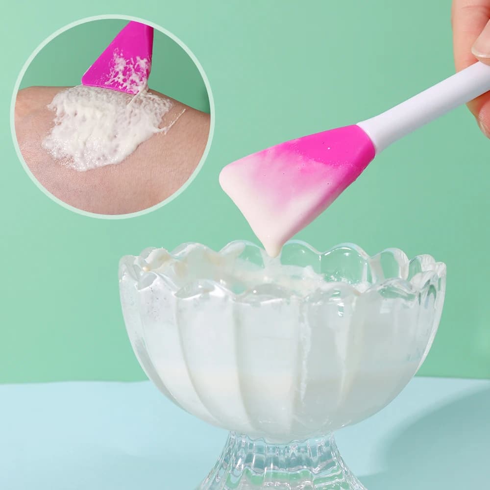 Double Head Facial Mask Brush Silicone Applicator Spoon Spatula Stirring Stick Women Skin Face Cleansing Care Home Makeup Tools - 3