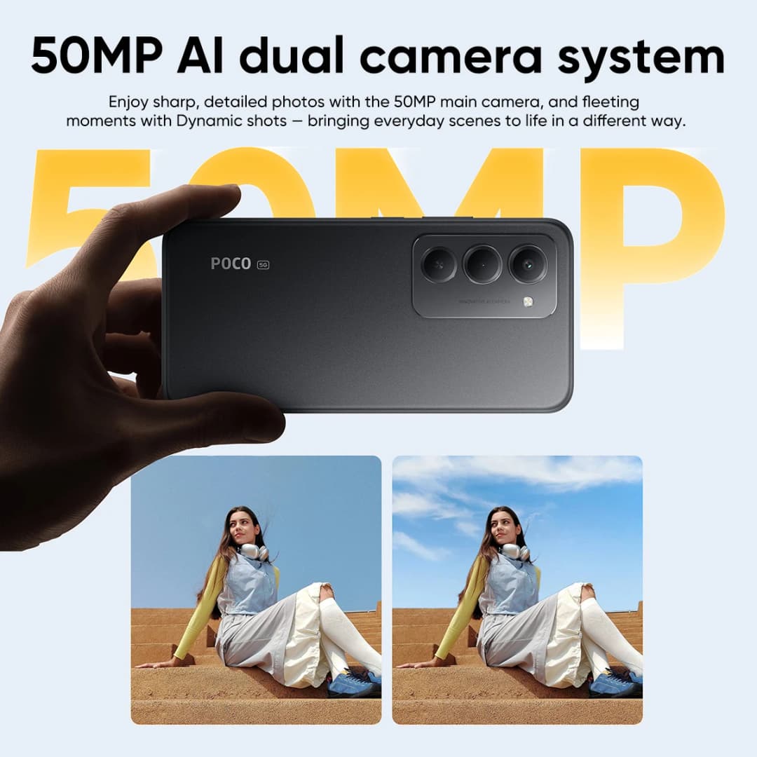 هاتف POCO M8s الإصدار العالمي 5G أحدث إصدار بمعالج Snapdragon 6s الجيل 3 وشاشة 6.9 بوصة 144Hz DotDisplay وكاميرا 50MP وبطارية 7000mAh وشحن سريع 33W وNFC - 6