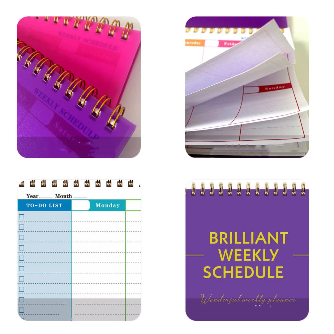 60 ورقة/120 صفحة دفتر ملف إنجليزي مخطط أسبوعي بطاقة دراسة تجارية مذكرة جدول زمني دفتر ملاحظات - 6