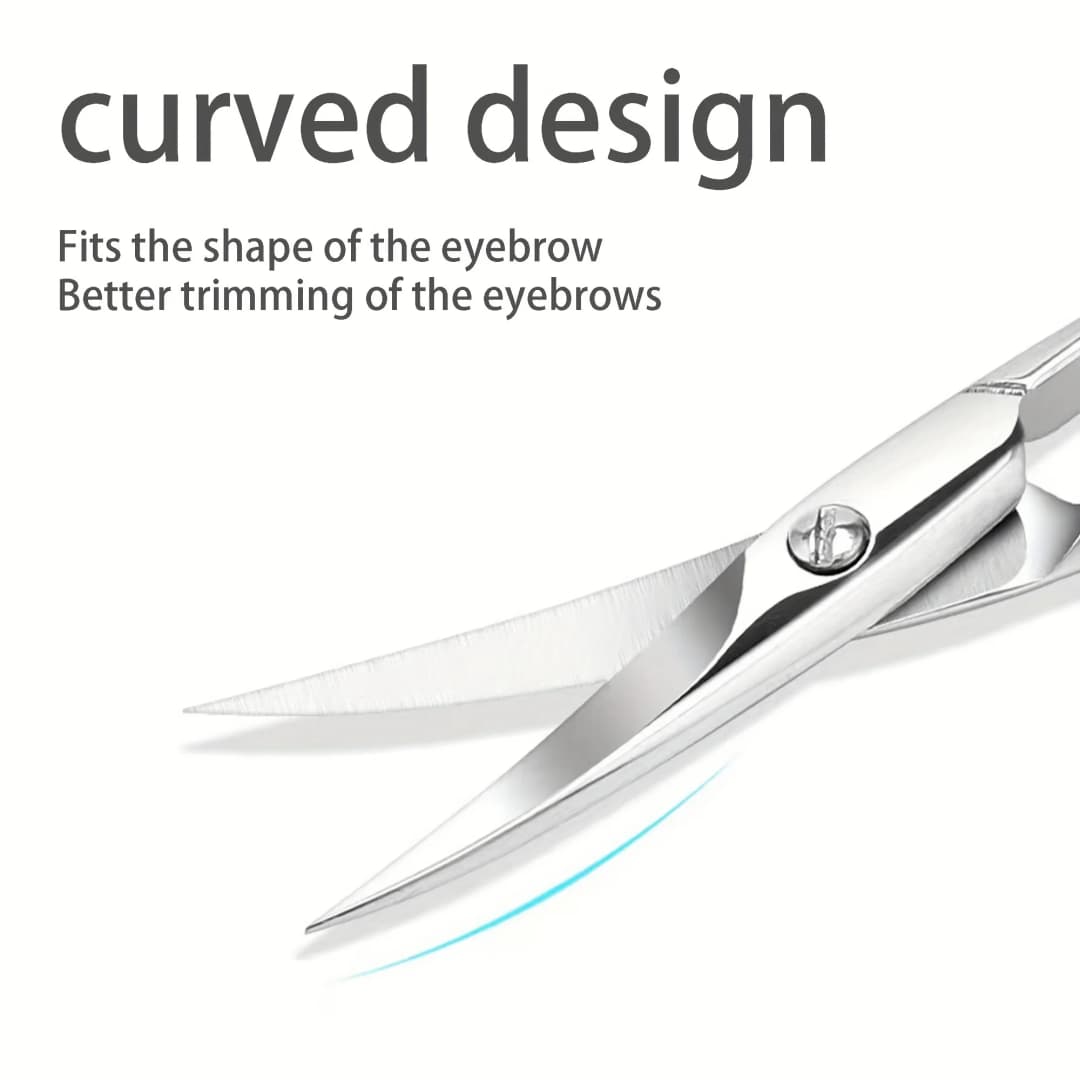 Curved Nose Hair Scissors Small Scissors for Beard Grooming, Eyelashes, Ear Hair Trimming Eyebrow Scissors - Professional Stainl - 5
