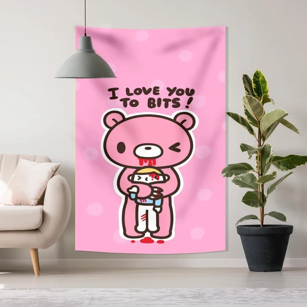 3x5ft Kawaii G-Gloomy Bear Tapestry Anime Tapestry Hanging Tarot Hippie Dorm Wall Hanging Decoration Bohemian Hippie Decor - 5