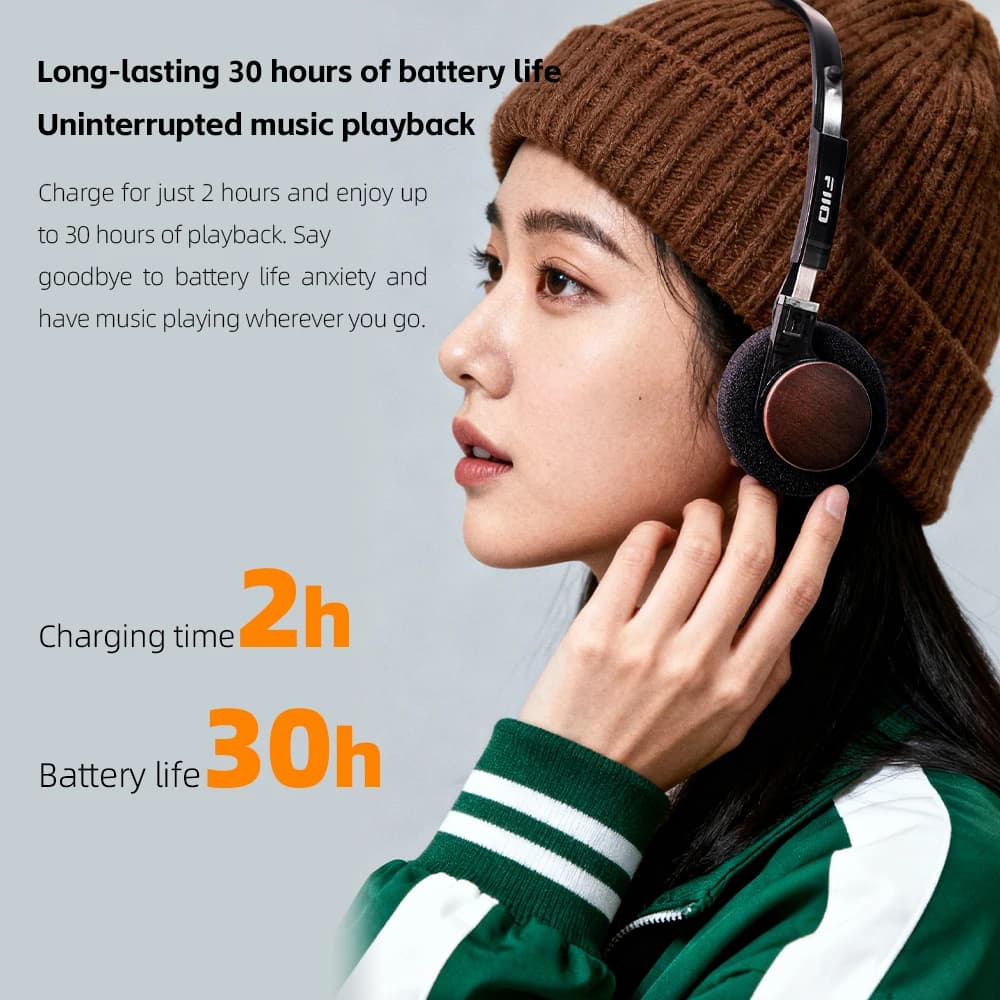 FIIO EH11 On-Ear Bluetooth Headphones, Powerful Bass & LDAC Hi-Res Audio, Lightweight Retro Design, 30H Battery, Dual Device & A - 6