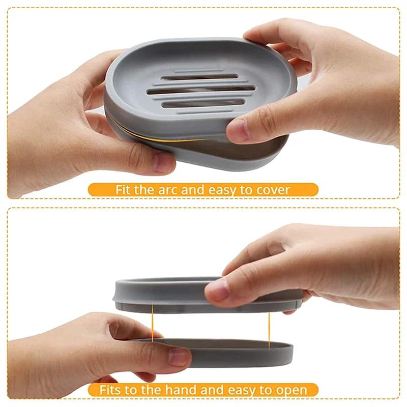 New Creative Soap Dish Portable Plastic Household Bathroom Soap Case Holder Double soap box For Kitchen Bathroom Accessories - 4
