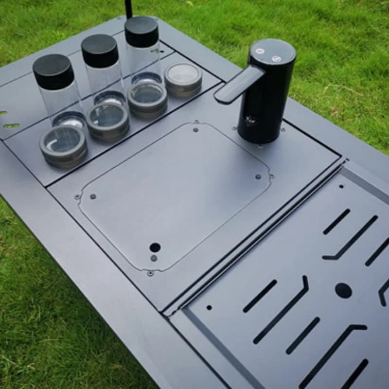 Outdoor Camping IGT Unit Tea Tray Water Dispenser Sink With Cutting Board Aluminum Alloy Folding Table For RV Kitchen Accessorie - 3