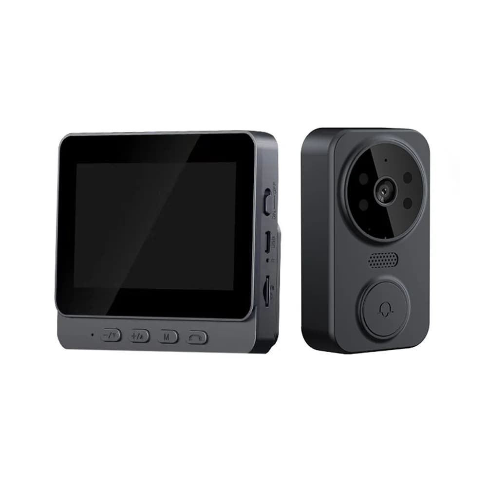 حزمة كاميرا جرس باب فيديو لاسلكية نظام أمان ذكي مع رؤية ليلية WiFi 2.4G كشف حركة HD وتخزين سحابي - 3