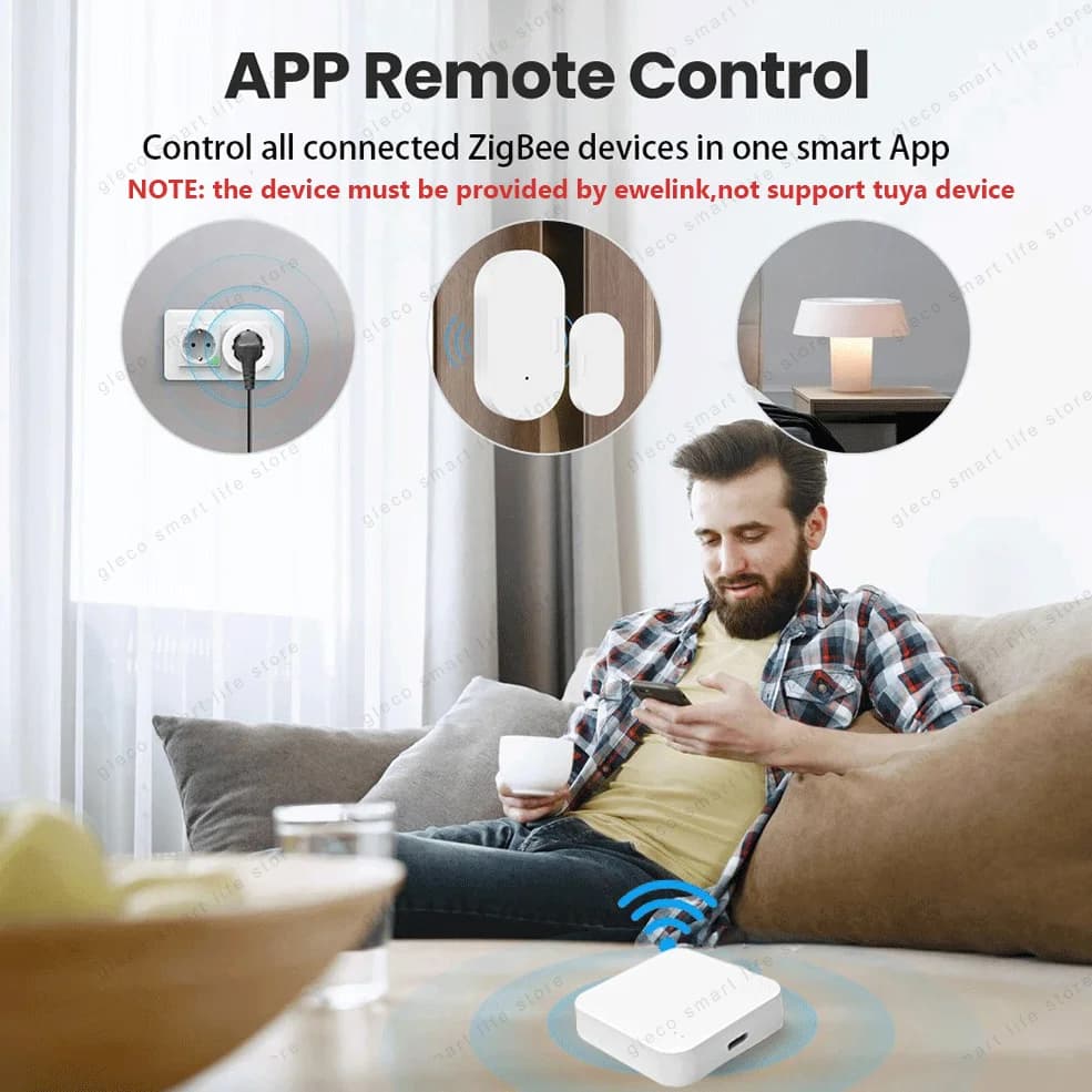مركز بوابة Zigbee لاسلكي جسر أتمتة منزلية ذكية لأجهزة Zigbee عبر تطبيق Ewelink يعمل مع Alexa وGoogle Assistant وAlice - 4