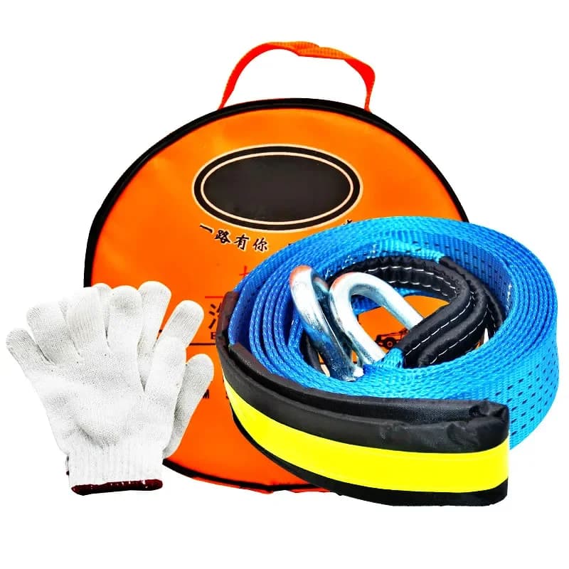 5m 8Tons Heavy Duty Car Tow Rope Auto Emergency Safety Towing Rope Cable Wire With Hooks High Strength Nylon For Car Emergency - 4